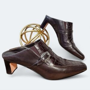 Brighton Chocolate Brown Tiana Mule Style Heels Size 7